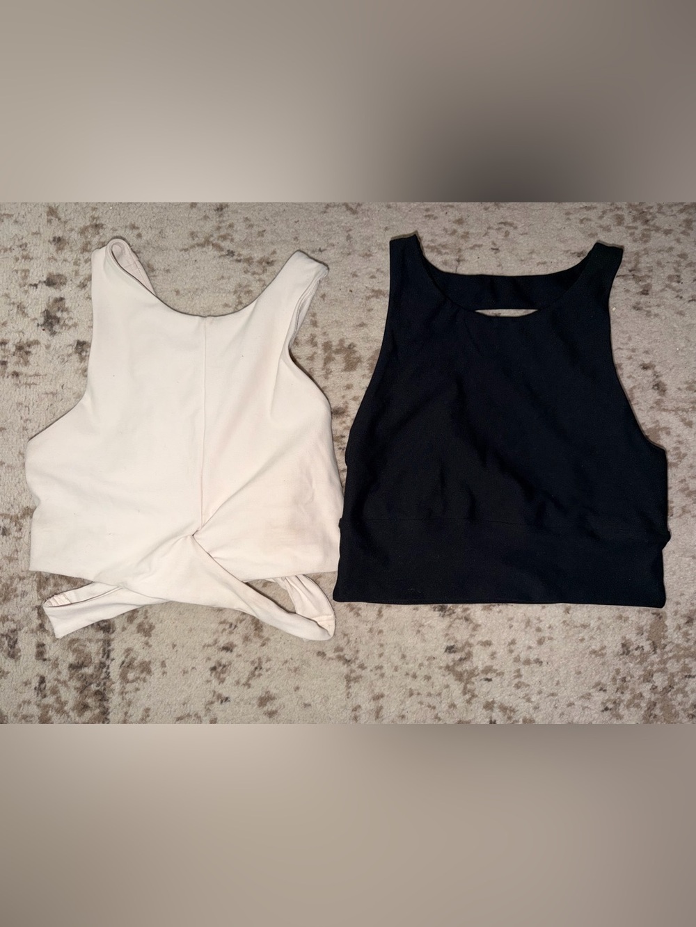 Bundle: Women’s Sleeveless Crop Tank Top — Black and Cream